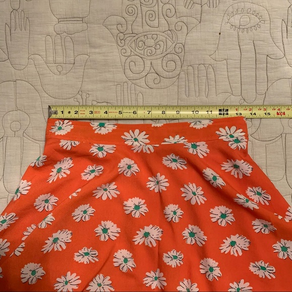 Orange Floral Circle Mini Skirt - Picture 4 of 5